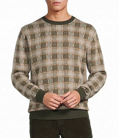 Roundtree & Yorke Checked Crew Neck Sweater
