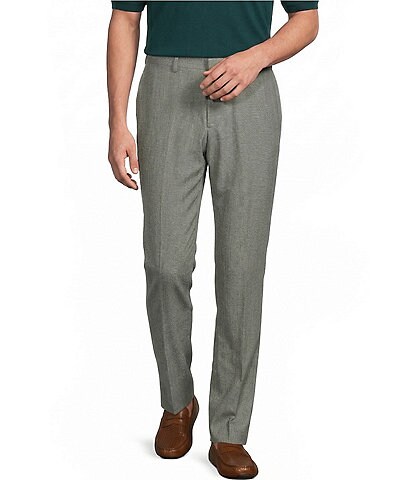 Roundtree & Yorke Classic Fit Flat Front Solid Linen Dress Pants
