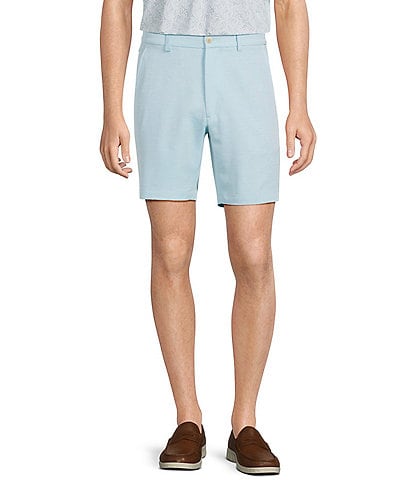 Roundtree & Yorke Classic Flat Front Performance Space Dye 8" Pull On Shorts