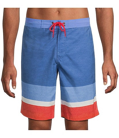 Roundtree & Yorke Colorblock Stripe 10" Swim Trunk