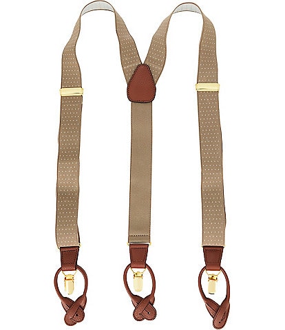 Roundtree & Yorke Dot Print Convertible Y-Back Suspenders
