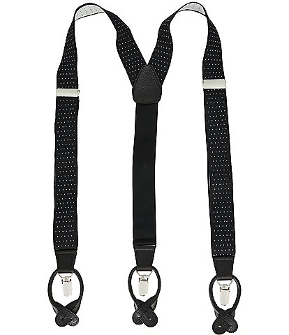 Roundtree & Yorke Dot Print Convertible Y-Back Suspenders