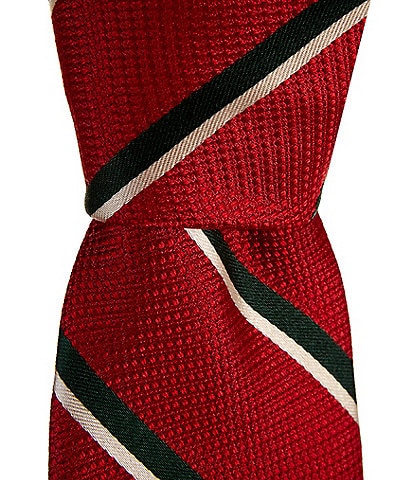 Roundtree & Yorke Double Stripe Holiday Silk Traditional Tie