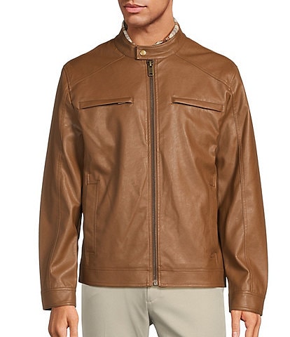 Mens leather hot sale jacket clearance