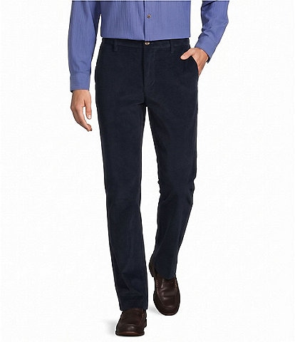 Roundtree & Yorke Flat Front Corduroy Pants