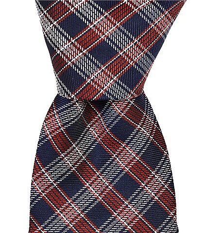 Roundtree & Yorke Gregory Plaid Traditional Silk/Poly Tie