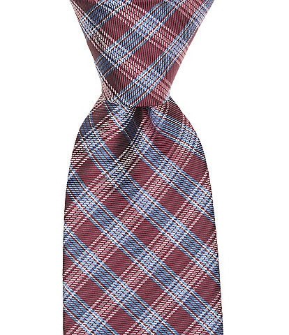 Roundtree & Yorke Gregory Plaid Traditional Silk/Poly Tie