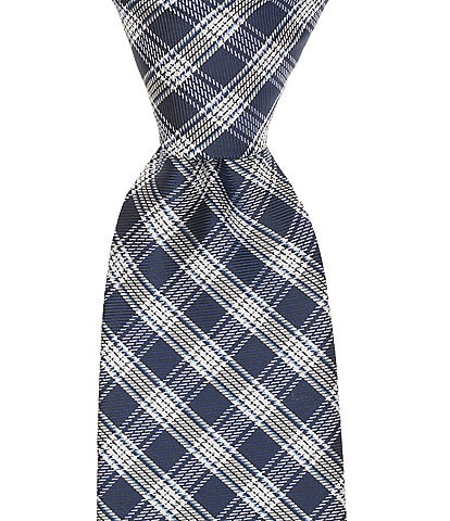 Roundtree & Yorke Gregory Plaid Traditional Silk/Poly Tie