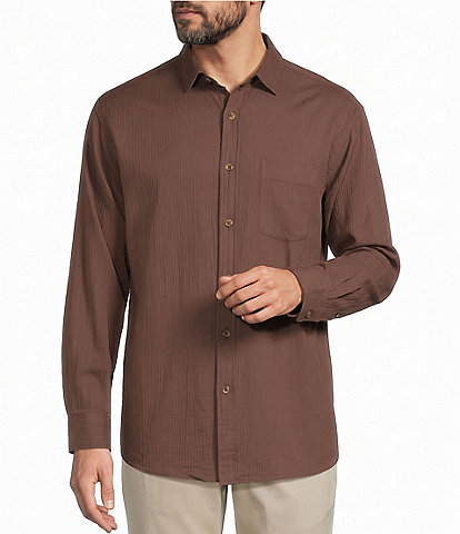 Roundtree & Yorke Herringbone Textured Solid Sport Shirt