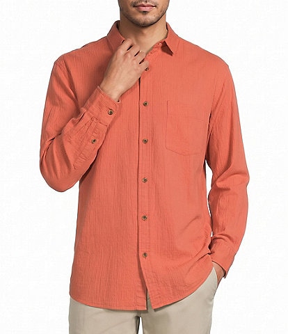 Roundtree & Yorke Herringbone Textured Solid Sport Shirt