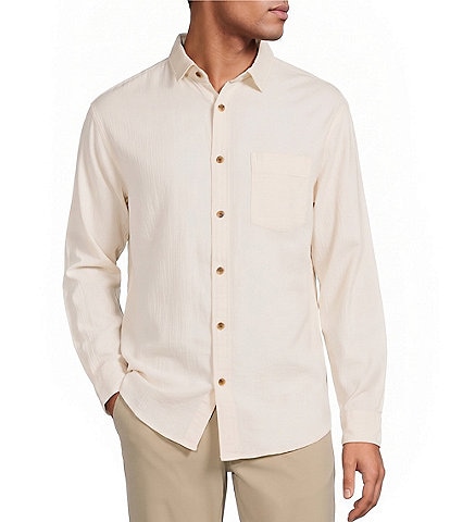 Roundtree & Yorke Herringbone Textured Solid Sport Shirt
