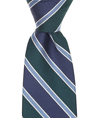 Roundtree & Yorke Jaxton Stripe Traditional Silk Blend Tie