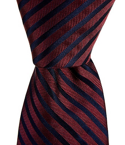 Roundtree & Yorke Lawrence Stripe Silk Traditional Tie