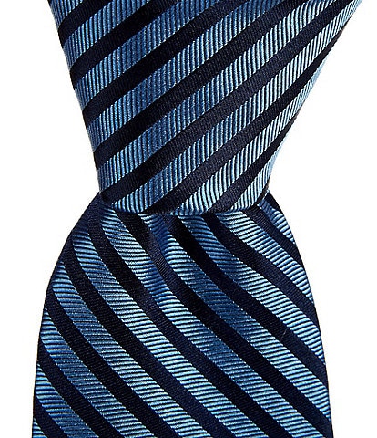 Roundtree & Yorke Lawrence Stripe Silk Traditional Tie