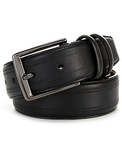 Torino Leather Co. Men's Reversible 33MM w/Aniline Leather, Black