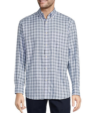 Roundtree & Yorke Long Sleeve Medium Plaid Flannel Sport Cotton Shirt