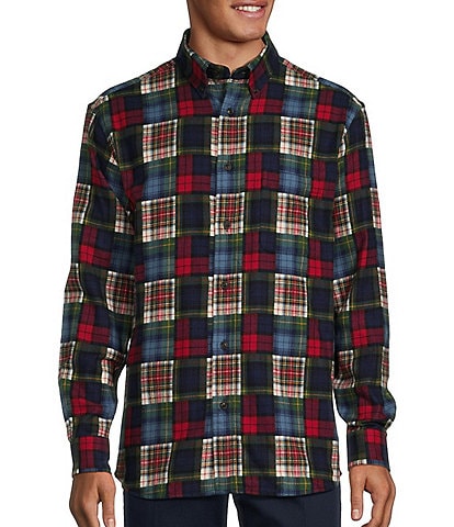 Roundtree & Yorke Long Sleeve Patchwork Portuguese Flannel Sport Shirt