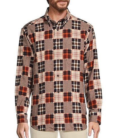 Roundtree & Yorke Long Sleeve Patchwork Portuguese Flannel Sport Shirt