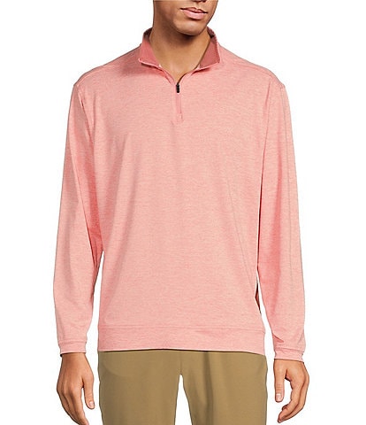 Roundtree & Yorke Long Sleeve Performance Quarter-Zip Solid Pullover
