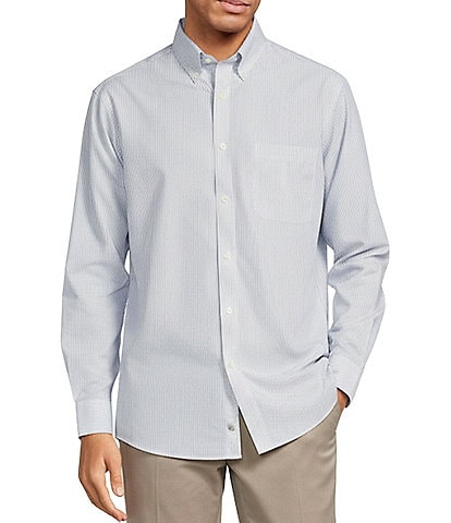 Gold Label Roundtree & Yorke Long Sleeve Pin Stripe Button Down Collar Shirt