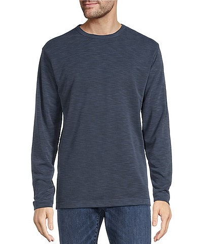 Roundtree & Yorke Long-Sleeve Polynosic Solid Crew Pullover