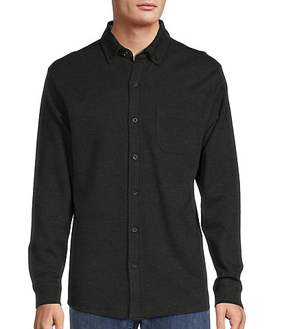 Roundtree & Yorke Long Sleeve Solid Coatfront Shirt