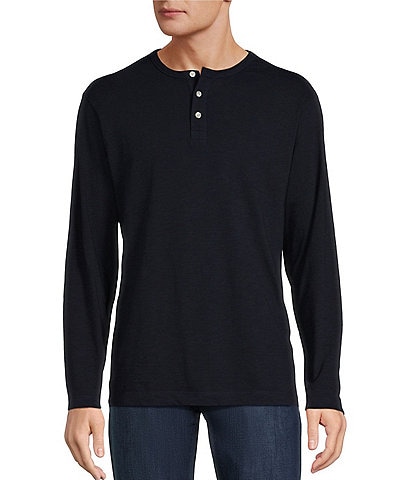 Roundtree & Yorke Long Sleeve Solid Henley Pullover