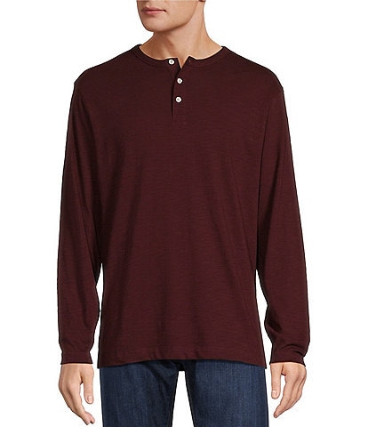 Roundtree & Yorke Long Sleeve Solid Henley Pullover