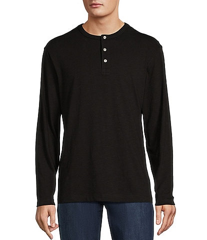 Roundtree & Yorke Long Sleeve Solid Henley Pullover