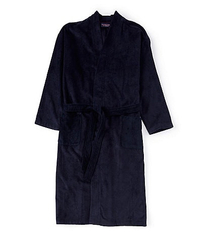 Roundtree & Yorke Long-Sleeve Solid Micro-Velour Robe
