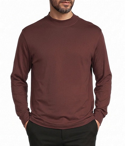 Roundtree & Yorke Long Sleeve Solid Mock Neck Pullover