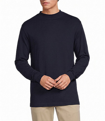 Roundtree & Yorke Long Sleeve Solid Mock Neck Pullover