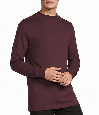 Roundtree & Yorke Long Sleeve Solid Mock Neck Pullover