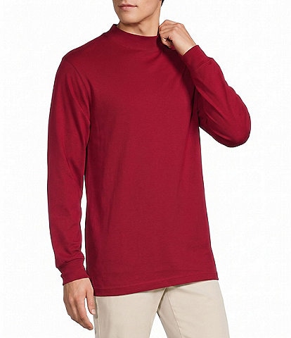 Roundtree & Yorke Long Sleeve Solid Mock Neck Pullover