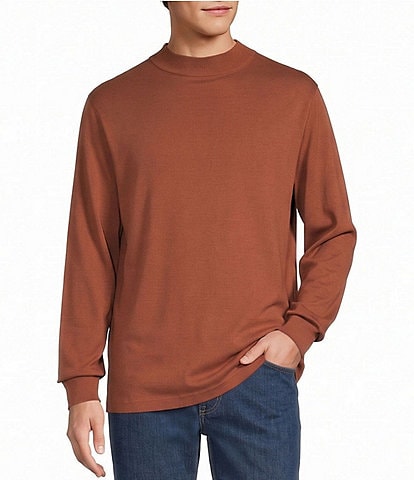 Roundtree & Yorke Long Sleeve Solid Mock Neck Pullover