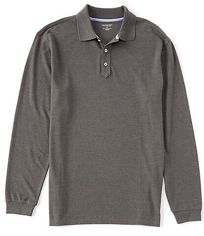 Roundtree & Yorke Long Sleeve Solid Pique Polo