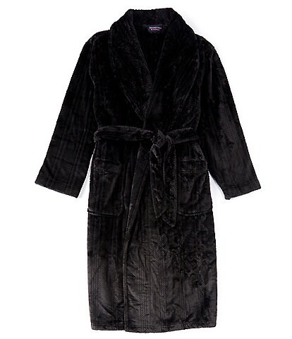 Roundtree & Yorke Long-Sleeve Solid Plush Robe
