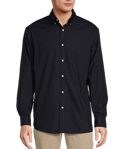 Roundtree & Yorke Long Sleeve Solid Poplin Sport Shirt