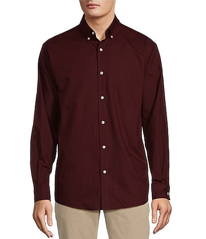 Roundtree & Yorke Long Sleeve Solid Poplin Sport Shirt