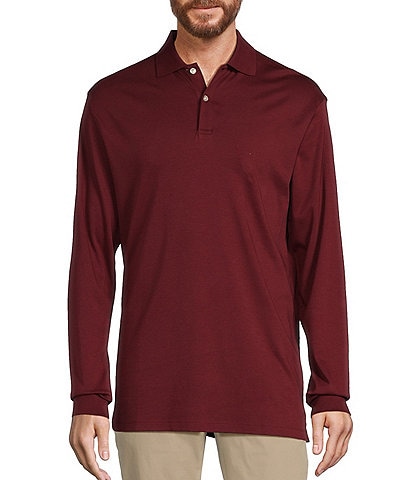 Roundtree & Yorke Long Sleeve Solid Supima Polo Shirt