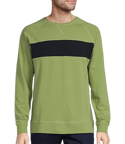 Roundtree & Yorke Long Sleeve Stripe Crew Sweater