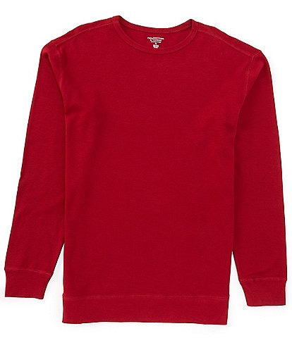 Roundtree & Yorke Long Sleeve Waffle-Knit Sleep T-Shirt