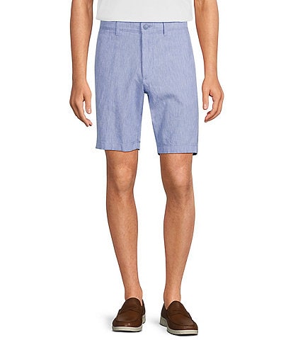 Roundtree & Yorke Luxury Linen Flat Front 9" Solid Shorts