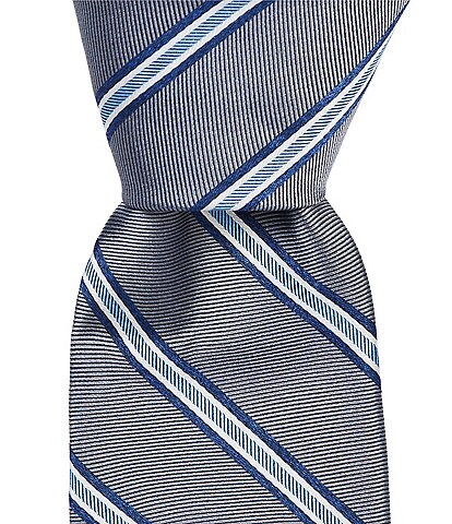 Roundtree & Yorke Miller Stripe Traditional Poly/Silk Tie