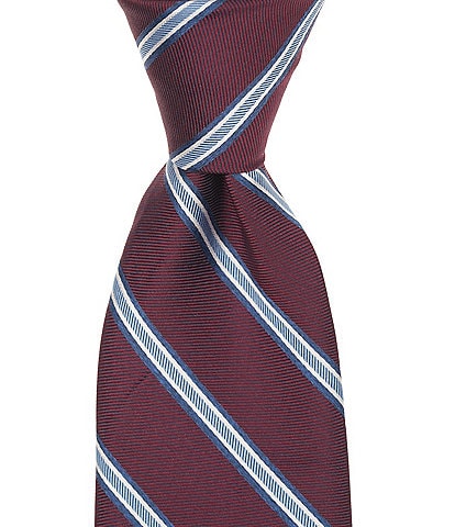 Roundtree & Yorke Miller Stripe Traditional Poly/Silk Tie
