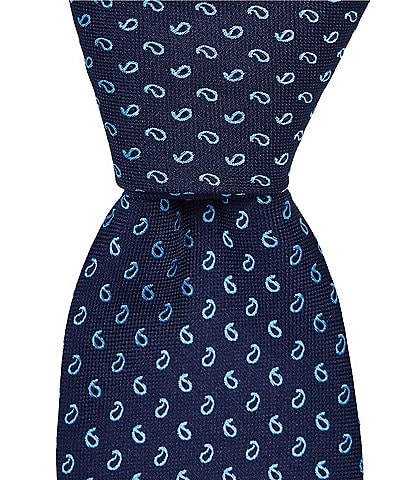 Roundtree & Yorke Mini Textured Paisley Silk Traditional Tie