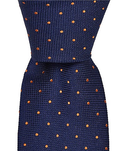 Roundtree & Yorke Moises Dot Traditional Silk Blend Tie