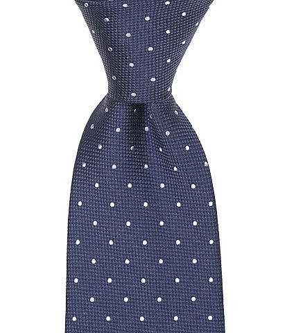 Roundtree & Yorke Moises Dot Traditional Silk Blend Tie