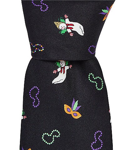 Roundtree & Yorke Mr. Bingle Mardi Gras Traditional Tie
