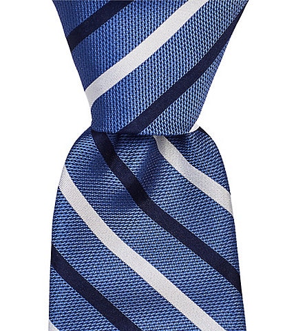 Roundtree & Yorke Noise Stripe Silk Traditional Tie